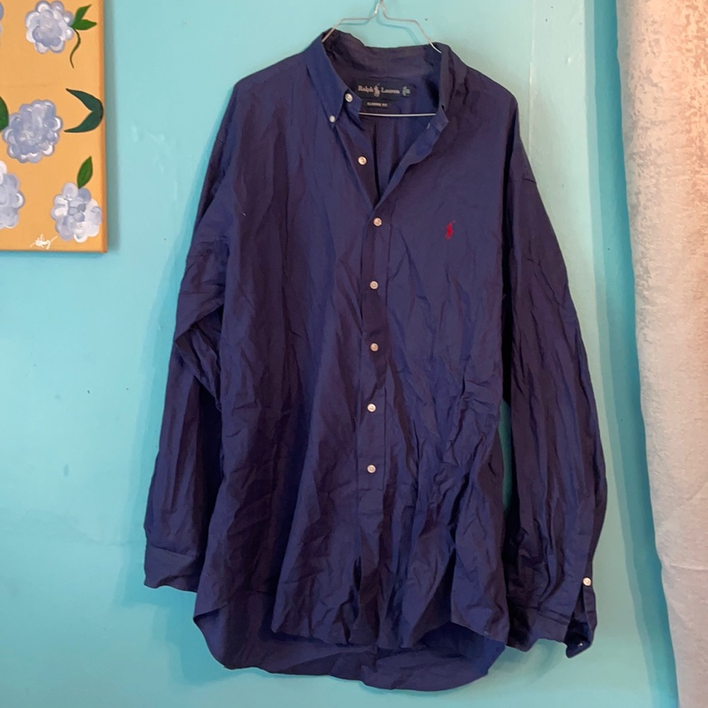 Navy blue button up
